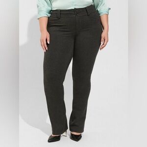 Torrid Trouser Boot Studio Luxe Ponte Mid-Rise Pant Grey Size 24